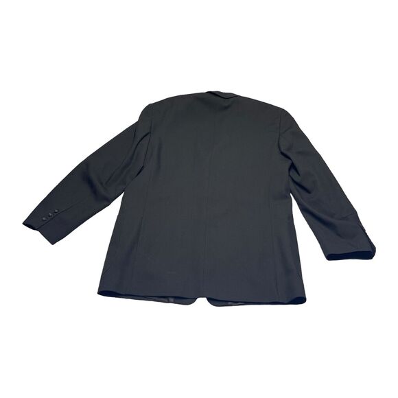 Le Collezioni Structure Blazer Jacket Men Large Black Wool Lined Single Breasted - Picture 2 of 11